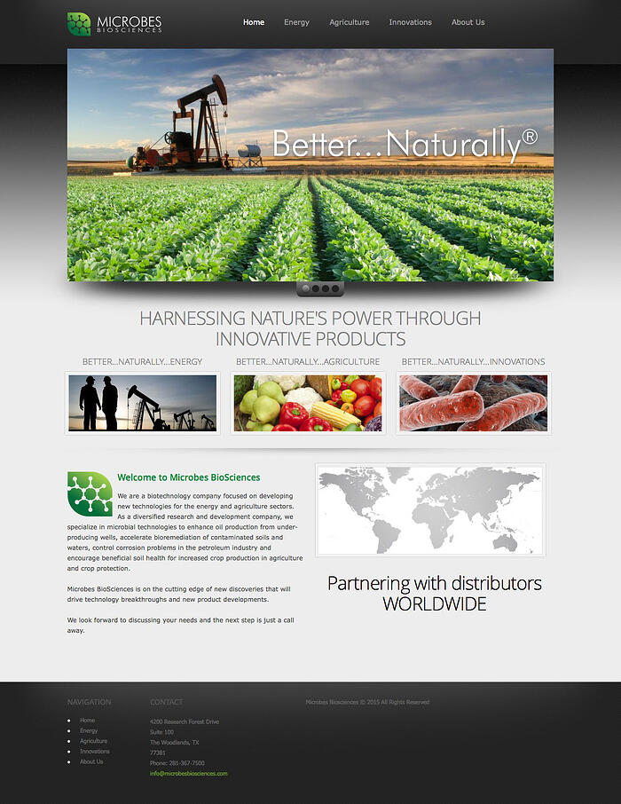 Microbes Biosciences - Good Use of White Space on Websites