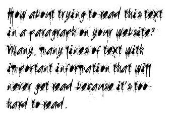 website font mistake: illegible fonts