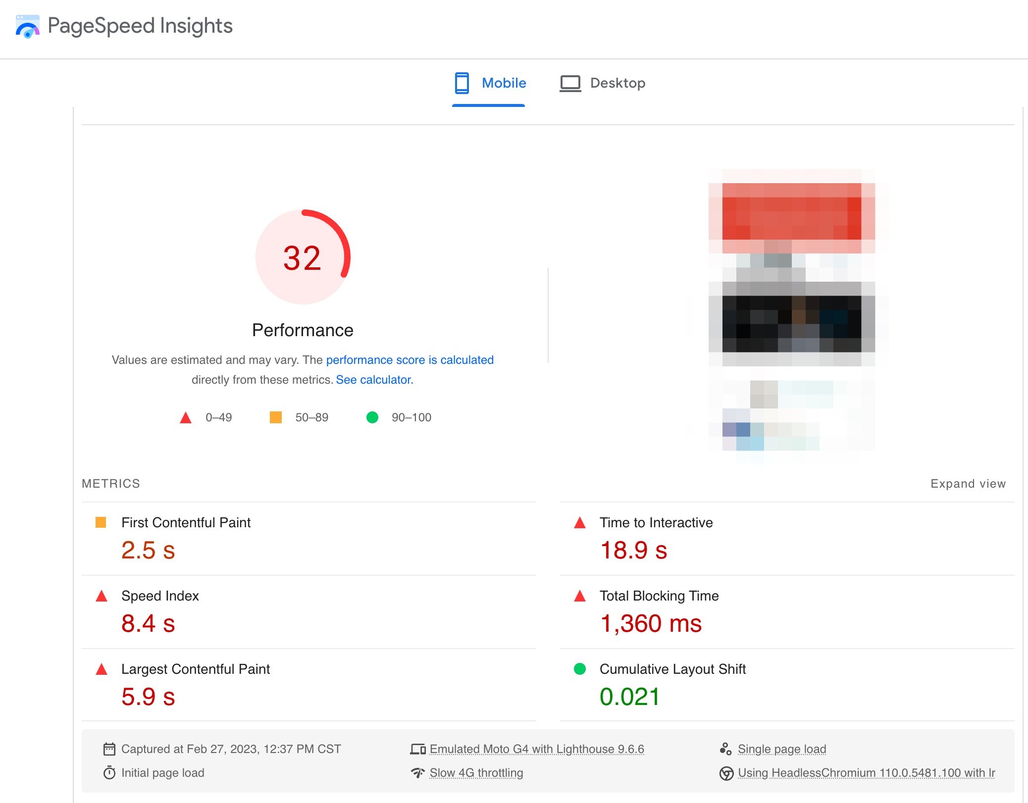 PageSpeed_Insights Simulated