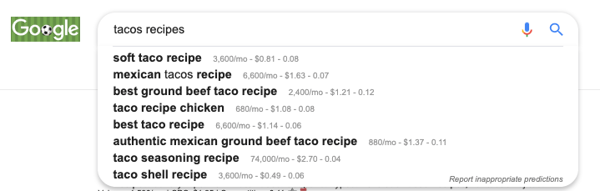 Google Search Research Example