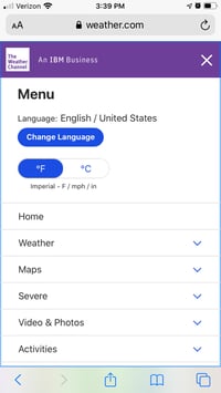 mobile menu example